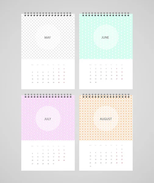 Kalender voor het jaar 2015 — Stockvector