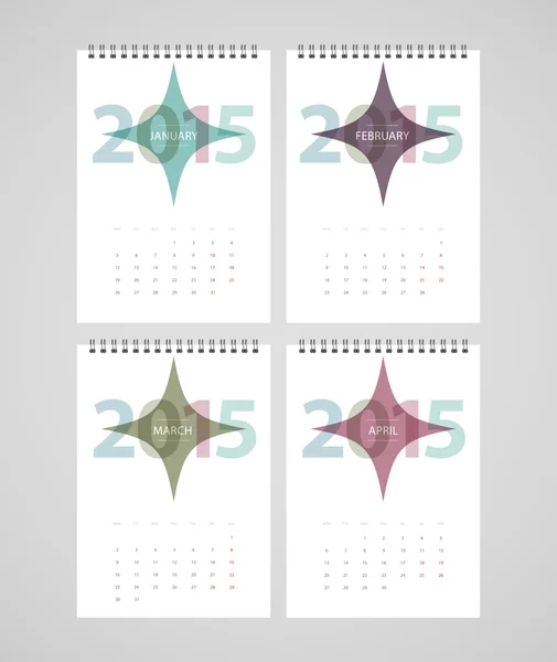 Calendrier 2015 — Image vectorielle