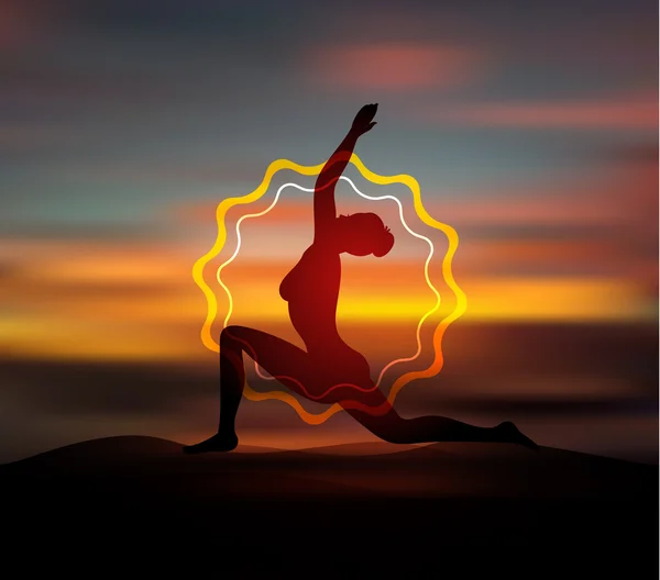 Yoga-Pose Silhouette — Stockvektor