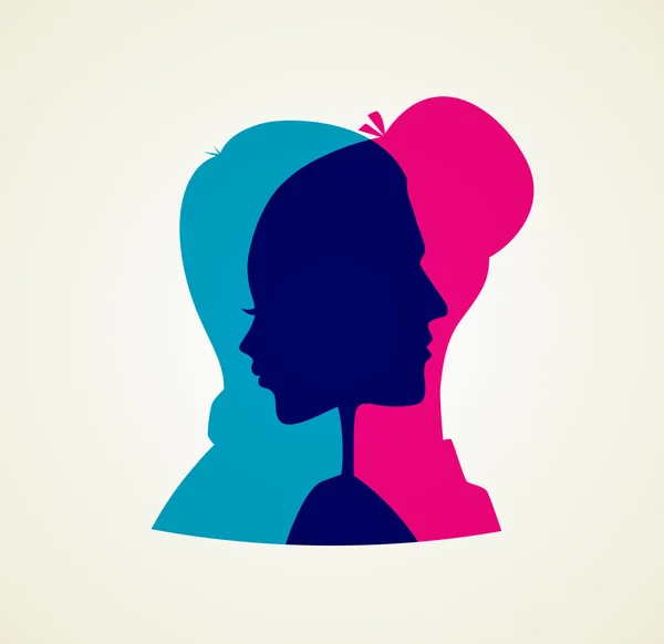 Silhouette de couples — Image vectorielle