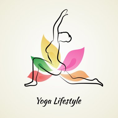 Güzel bir kadın yoga yapıyor.