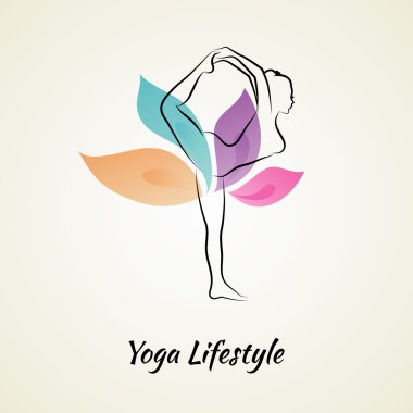 Güzel bir kadın yoga yapıyor.