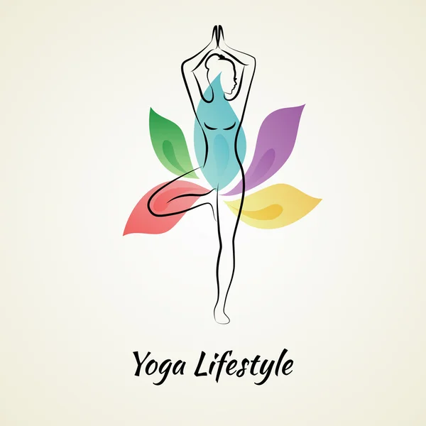 Belle femme faisant du yoga — Image vectorielle