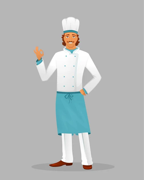 Chef masculino en uniforme — Vector de stock