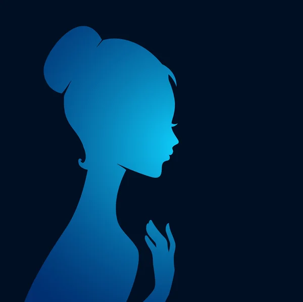 Silhouette de belle femme — Image vectorielle