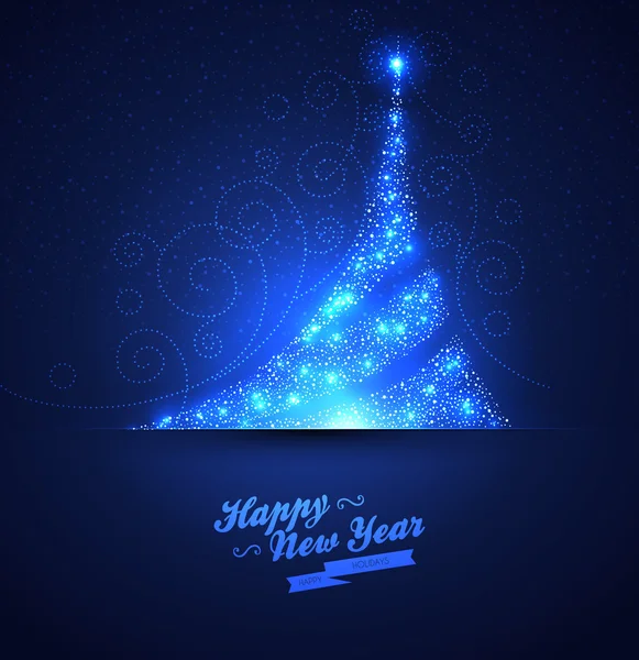 Árbol de Navidad brillante fondo — Vector de stock