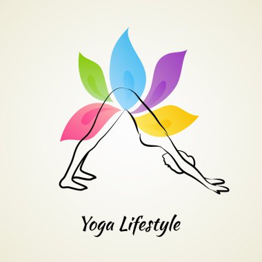 Güzel bir kadın yoga yapıyor.