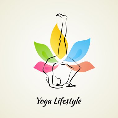 Güzel bir kadın yoga yapıyor.