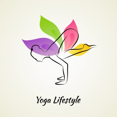 Güzel bir kadın yoga yapıyor.