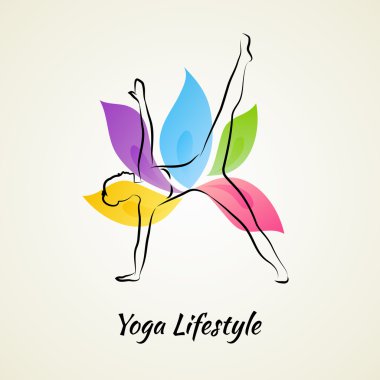 Güzel bir kadın yoga yapıyor.