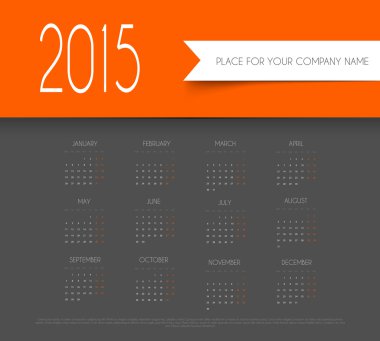 2015 yılı için takvim