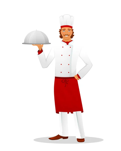 Chef masculino en uniforme — Vector de stock