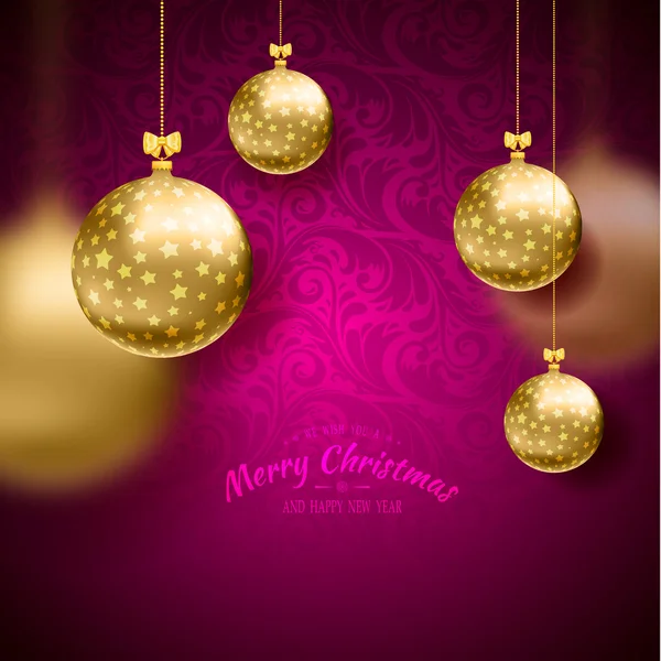 Christmas card with balls background — Stock Vector