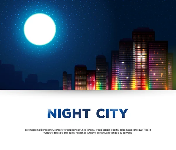 Noite urbana cidade fundo — Vetor de Stock