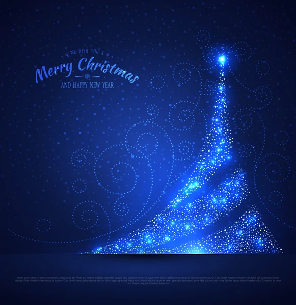 Xmas tree glowing background — Stock Vector