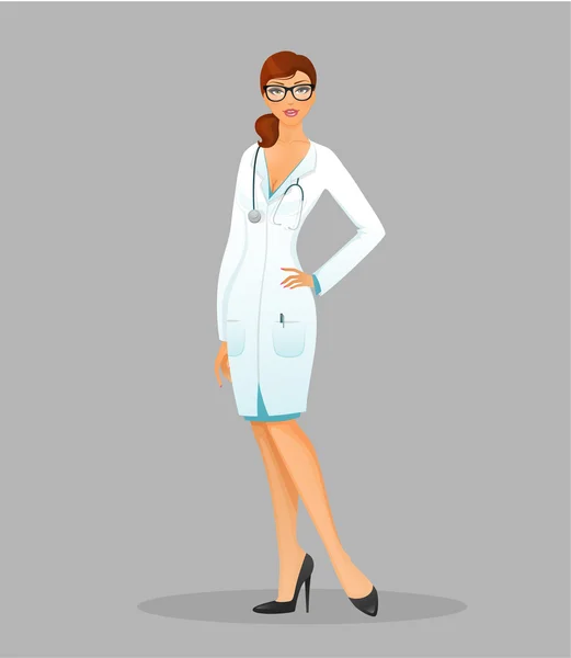 Mujer doctora — Vector de stock