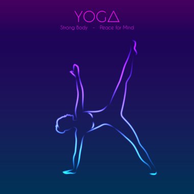 Yoga poz kadının siluet