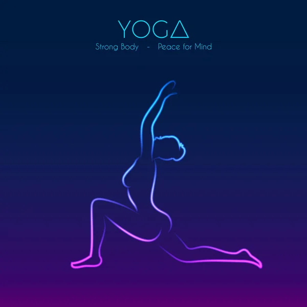 Yoga posa silhouette della donna — Vettoriale Stock