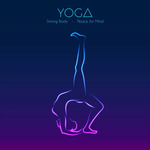 Yoga pose silueta de mujer — Vector de stock