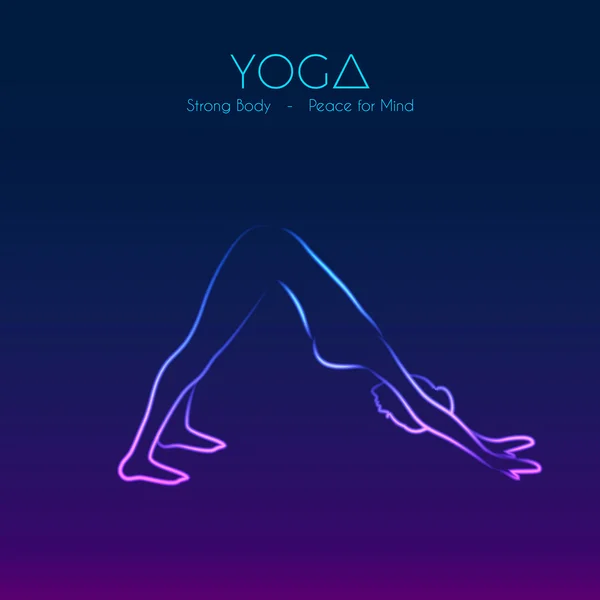Yoga posa silhouette della donna — Vettoriale Stock
