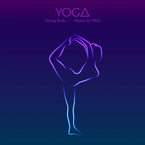 Pose de yoga silhouette de femme — Image vectorielle