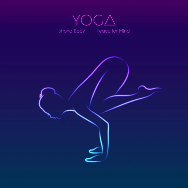 Yoga pose mulher silhueta —  Vetores de Stock