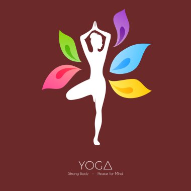 Güzel bir kadın yoga yapıyor.