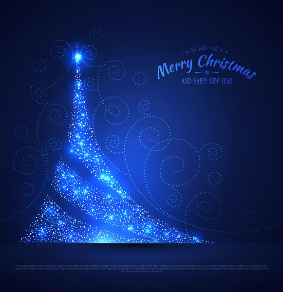 Árbol de Navidad brillante fondo — Vector de stock