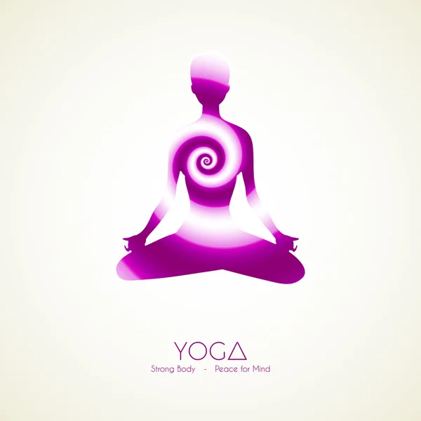 Yoga posa silueta de mujer — Vector de stock