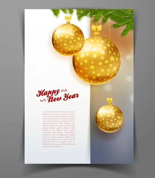 Modèle boules de Noël fond — Image vectorielle