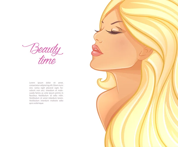 Hermosa mujer rubia imagen — Vector de stock