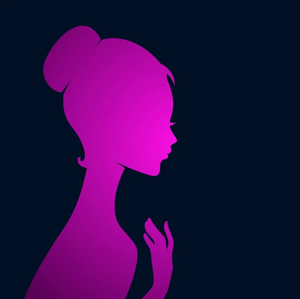 Mooie vrouw silhouet afbeelding — Stockvector