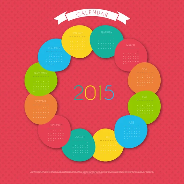 Calendar pentru anul 2015 — Vector de stoc