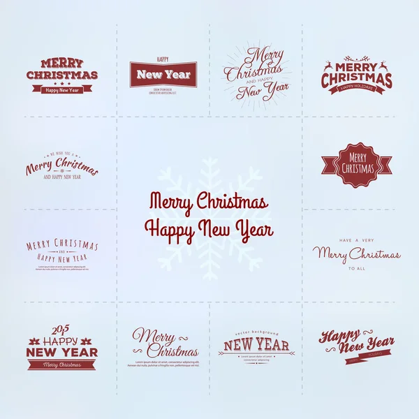 Nouvel an et calligraphie de Noël ensemble — Image vectorielle