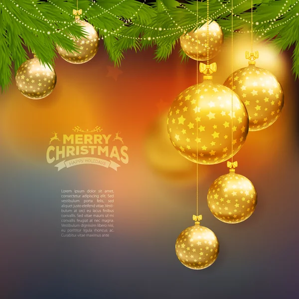 Christmas balls template background — Stock Vector