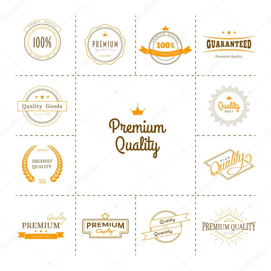 Vector illustration of Premium quality labels set