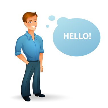 Güzel ve genç bir adam karakter görüntü