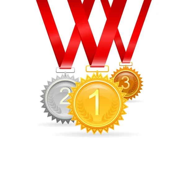Tres medallas por premios — Vector de stock