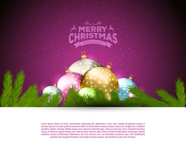 Bolas de Navidad plantilla de fondo — Archivo Imágenes Vectoriales