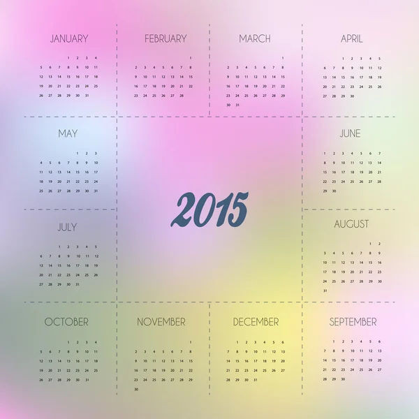 Calendar pentru anul 2015 — Vector de stoc