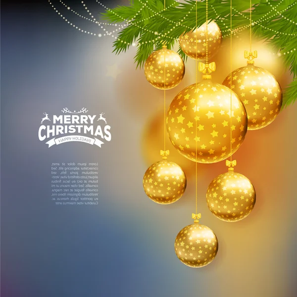 Рождественские шары фон — стоковый вектор