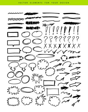 Set include markers elements clipart