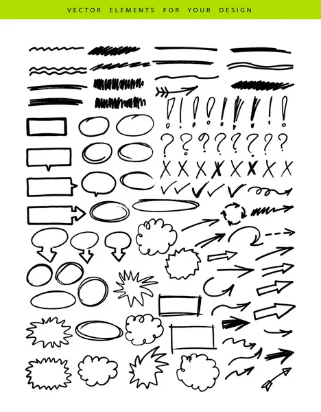 Set bevatten markeringen elementen — Stockvector