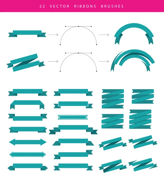 Ensemble comprenant 22 rubans vectoriels — Image vectorielle