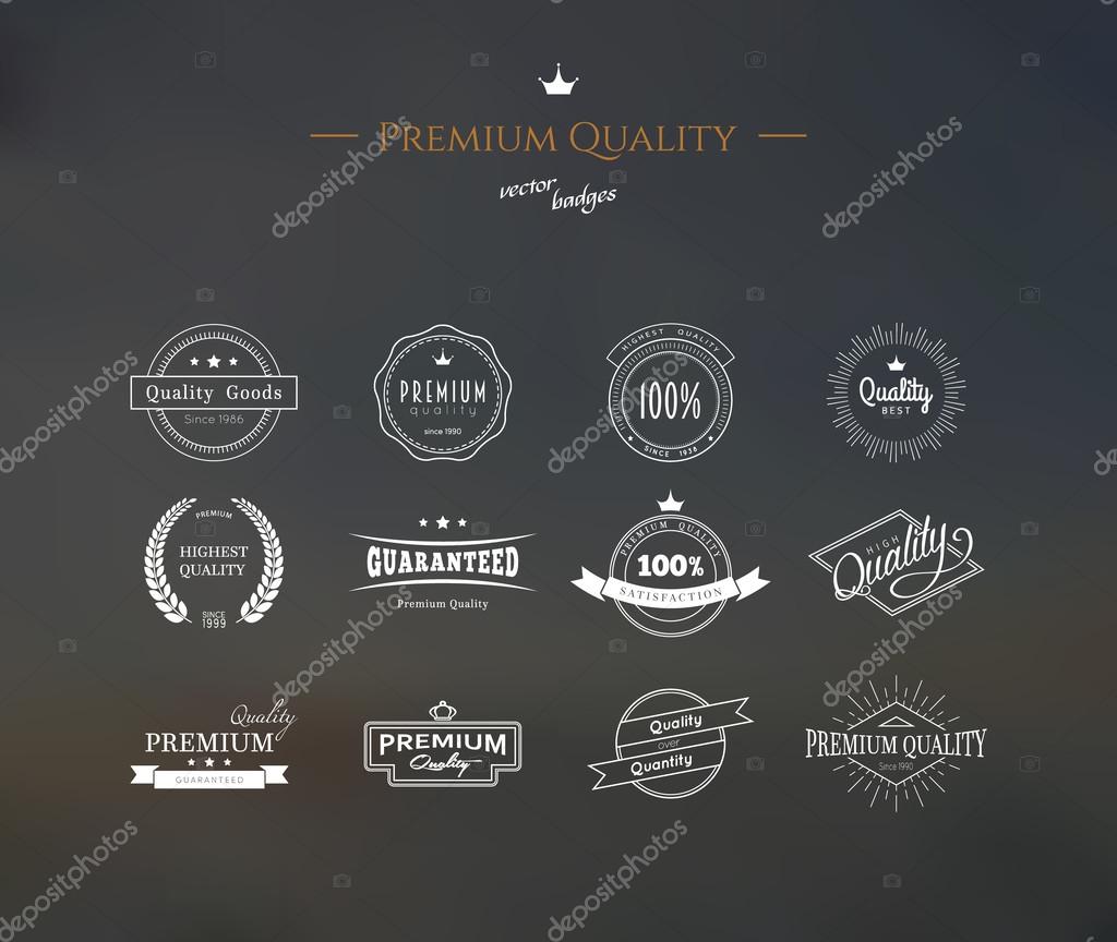 Vector illustration of Premium quality labels set