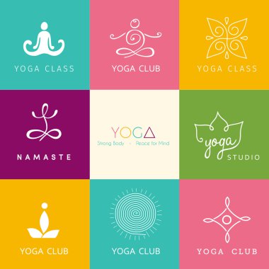 Bir yoga stüdyosu için logoları kümesi