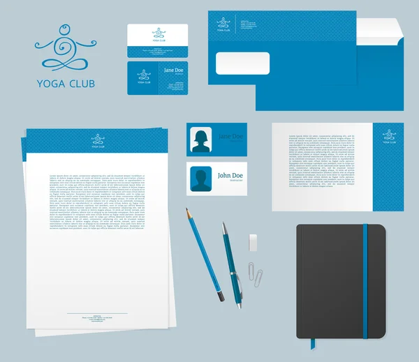 Set de marca de estudio de yoga — Vector de stock