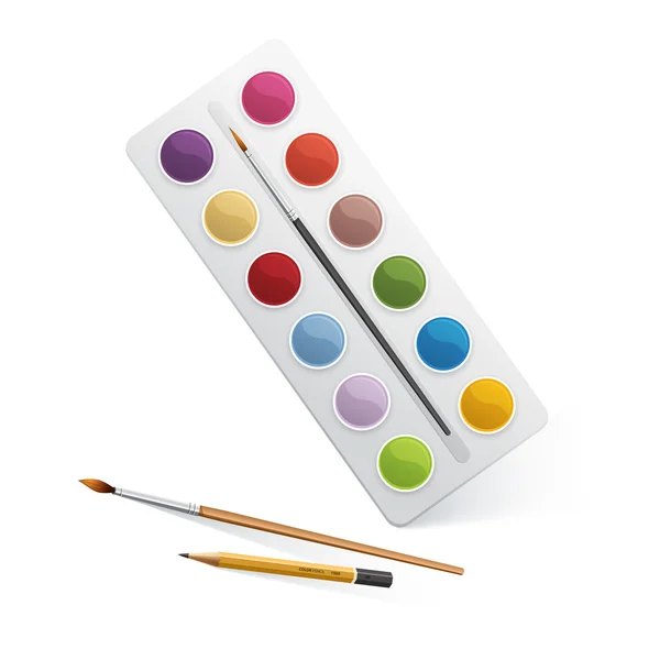 Palett för akvarell färg — Stock vektor