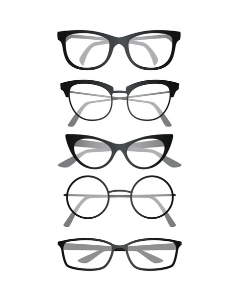 Glasses set on white background — Stock Vector