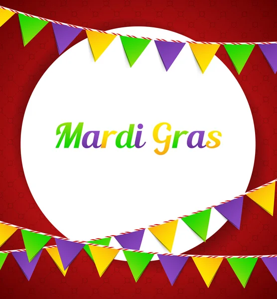 Mardi gras hintergrund mit fahnen — Stockvektor